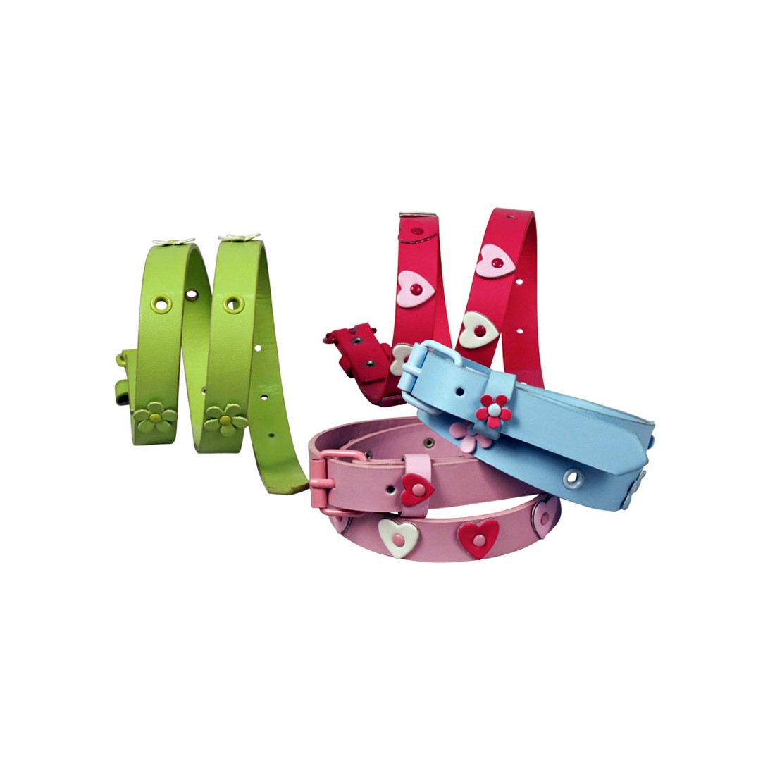 CEINTURE SYNTHETIQUE ENFANT FLEUR/COEUR BLANC