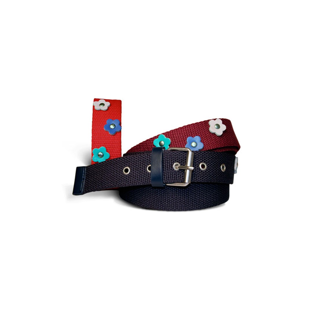 CEINTURE ENFANT POLYESTER BORDEAUX FLEURS