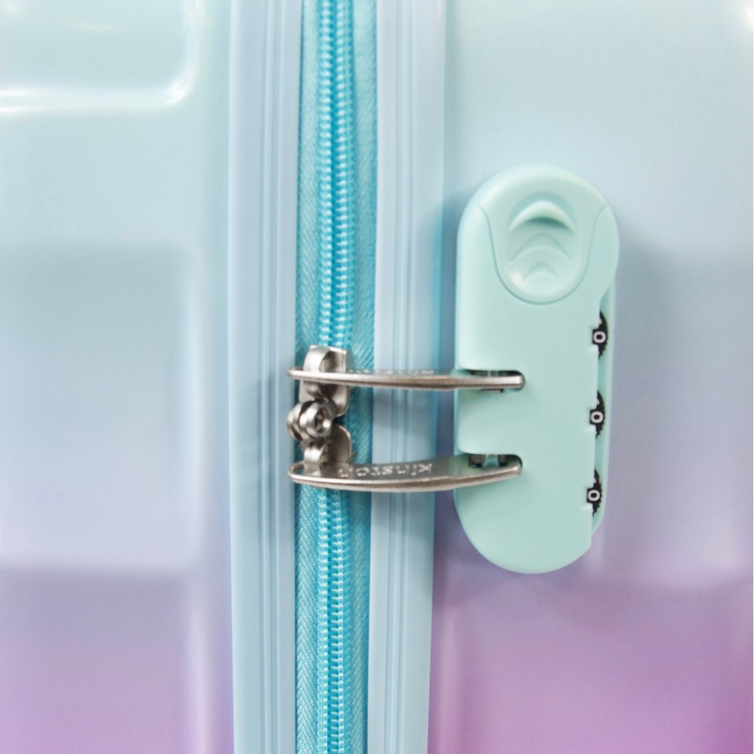 VALISE CABINE ABS ROSE BLEU