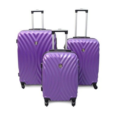LAS VEGAS /  Set de 3 valises rigides violettes  ABS - 4 roues