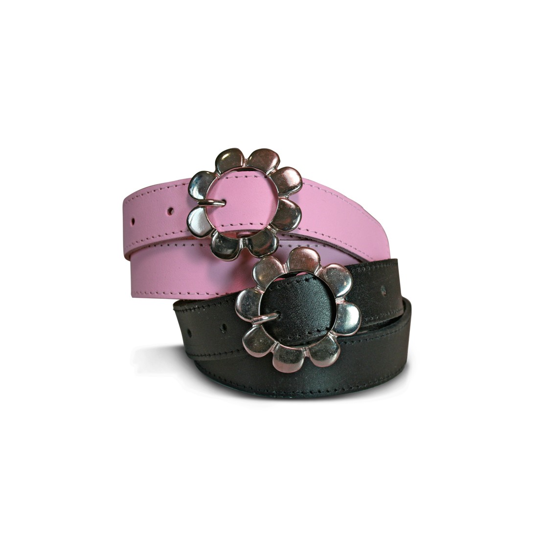 CEINTURE MARGUERITE CROUTE DE CUIR 25MM