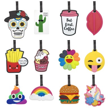 PORTE ETIQUETTE POUR BAGAGE 12 FORMES ASSORTIES