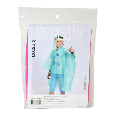 PONCHO - CAPE DE PLUIE ENFANTS / ROSE