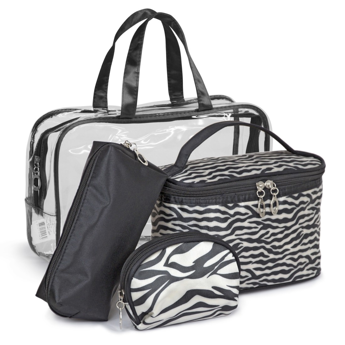 SET SAC PVC TRANSPARENT + 1 TROUSSE + 1 PORTE-MONNAIE + 1 MINI VANITY