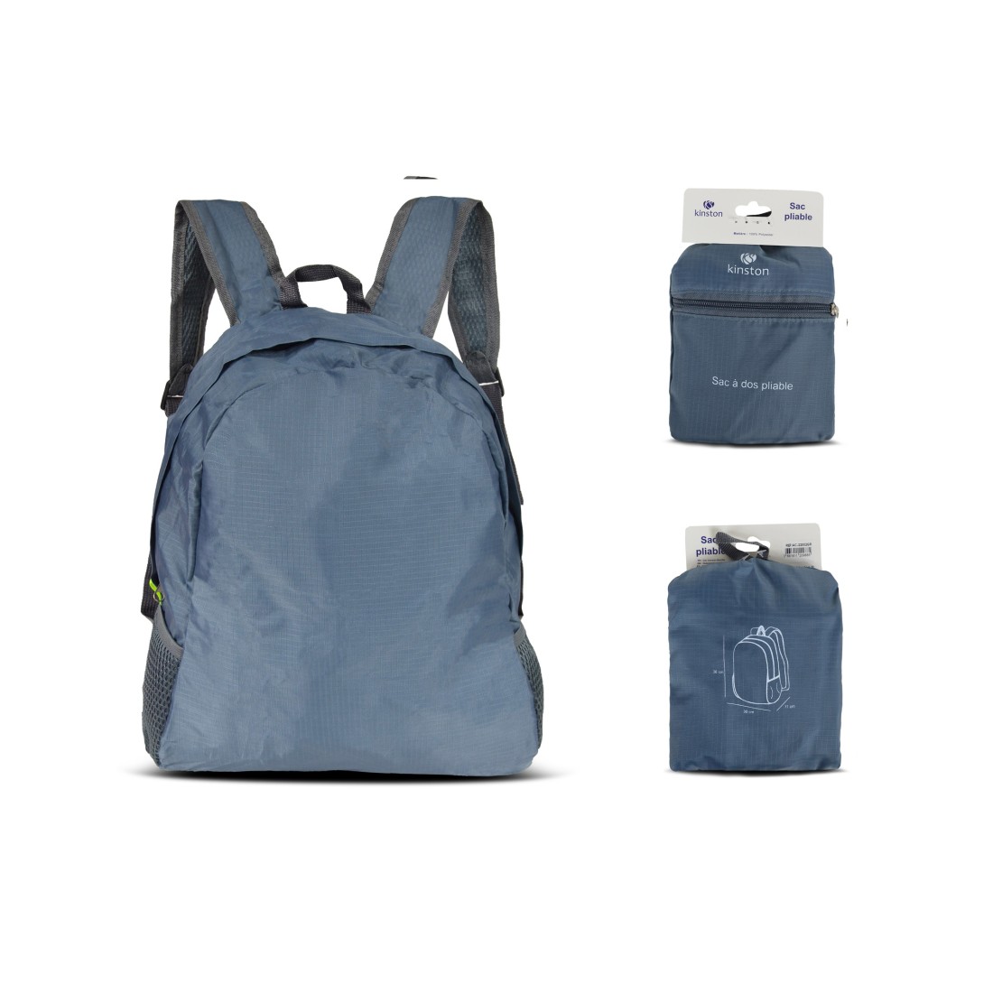 SAC A DOS TEXTILE GRIS