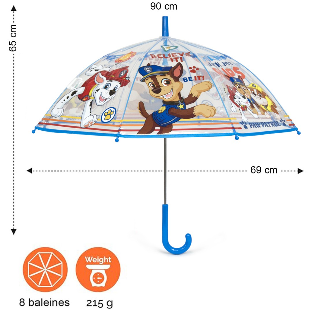 PARAPLUIE TRANSPARENT PAT PATROUILLE