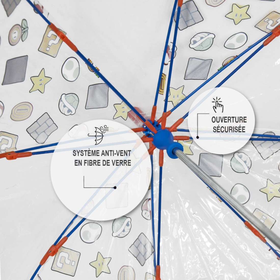 PARAPLUIE TRANSPARENT MARIO