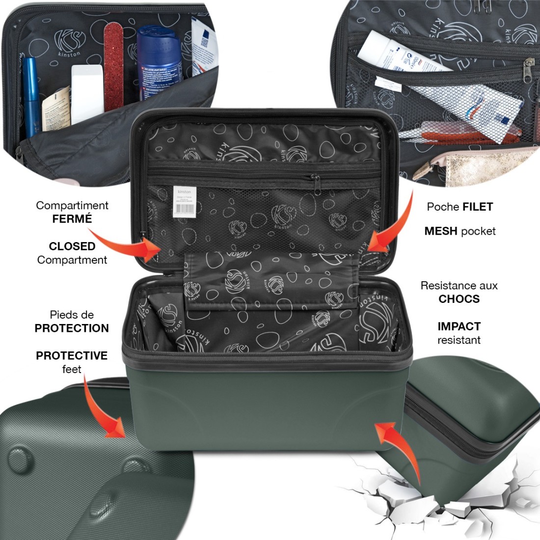 SET DE 2 VANITYS RIGIDES COQUE ABS