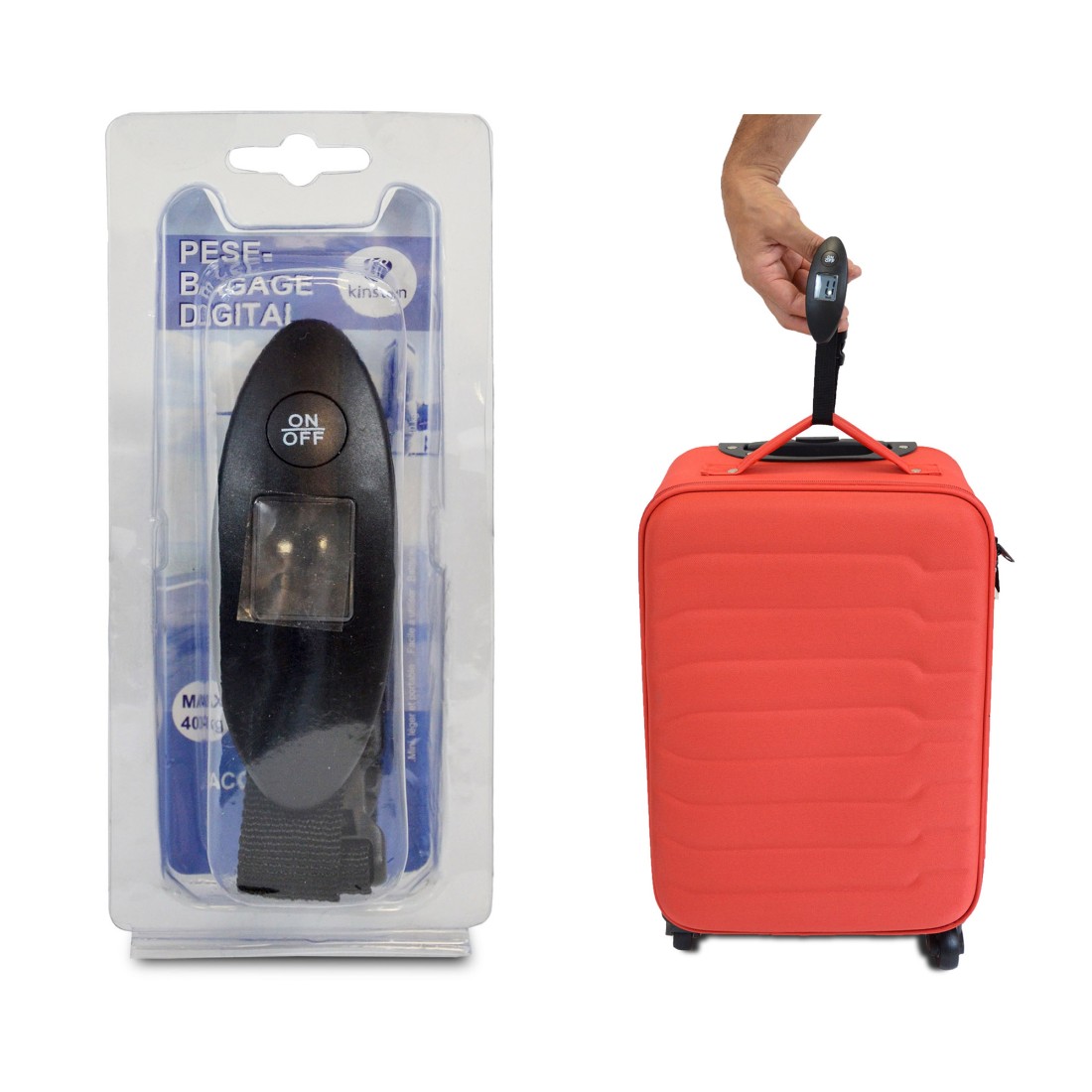 PESE BAGAGE NOIR DIGITAL - 40kg