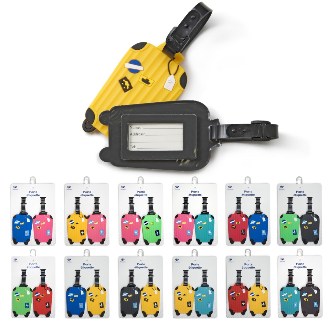 Lot de 2 porte-étiquettes - Motif "Valise" pour étiquettage de bagage