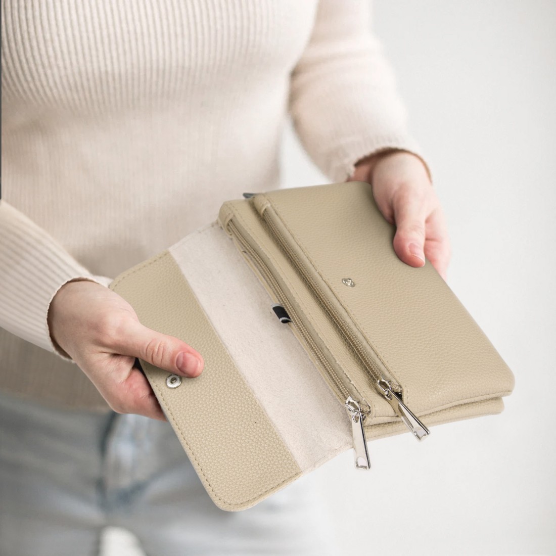 PORTE MONNAIE/CARTE ZIPPE FERMETURE PRESSION SOUPLE