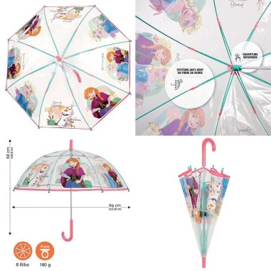 PARAPLUIE ENFANT TRANSPARENT REINE DES NEIGES 2