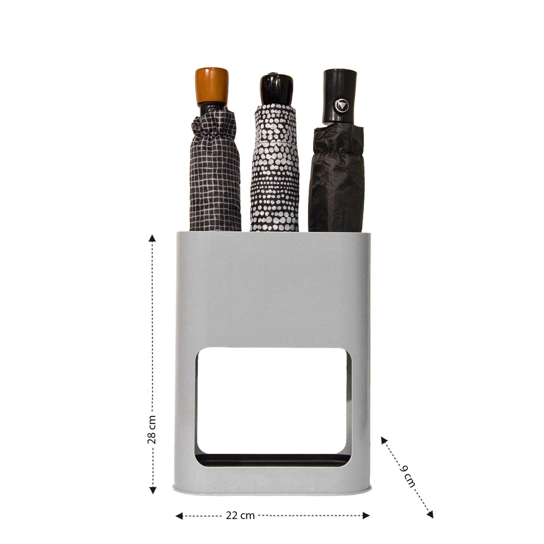 Porte-parapluie gris pour 4 parapluies