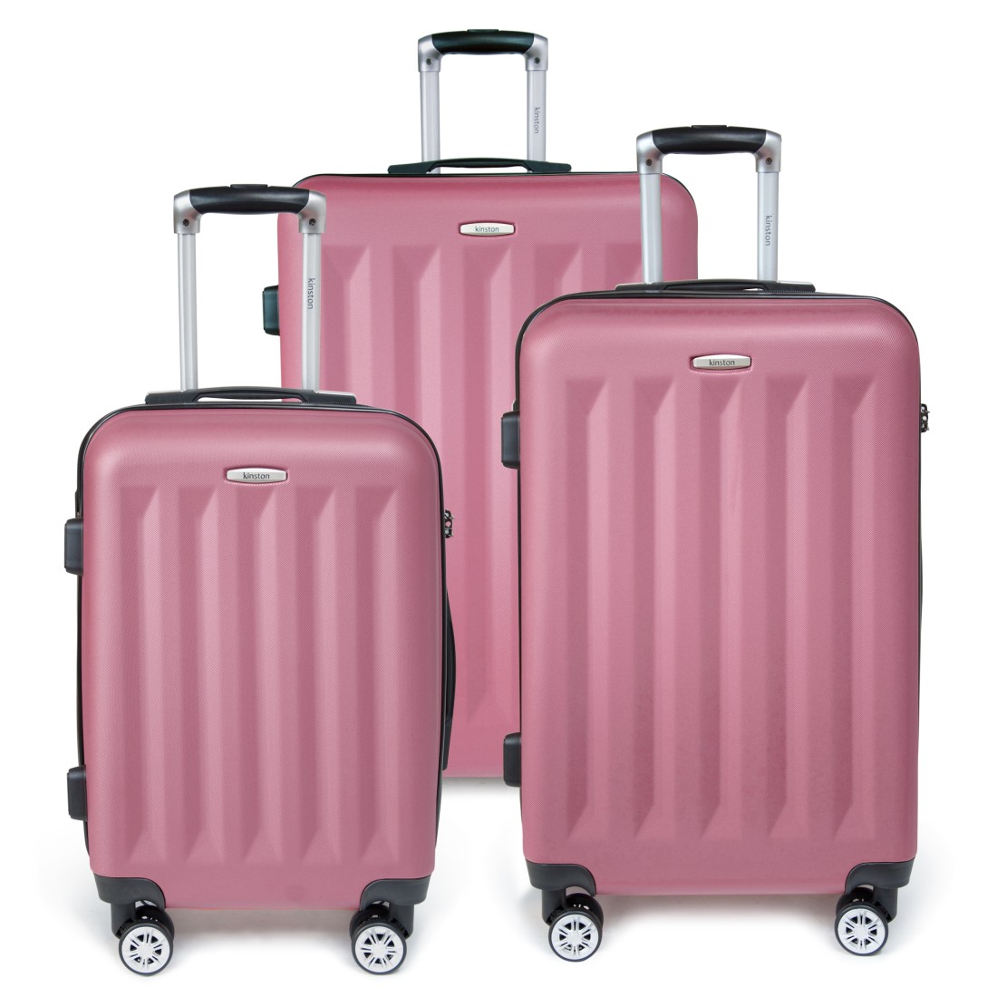 Moscou - Set de 3 valises rigides coque ABS Rose