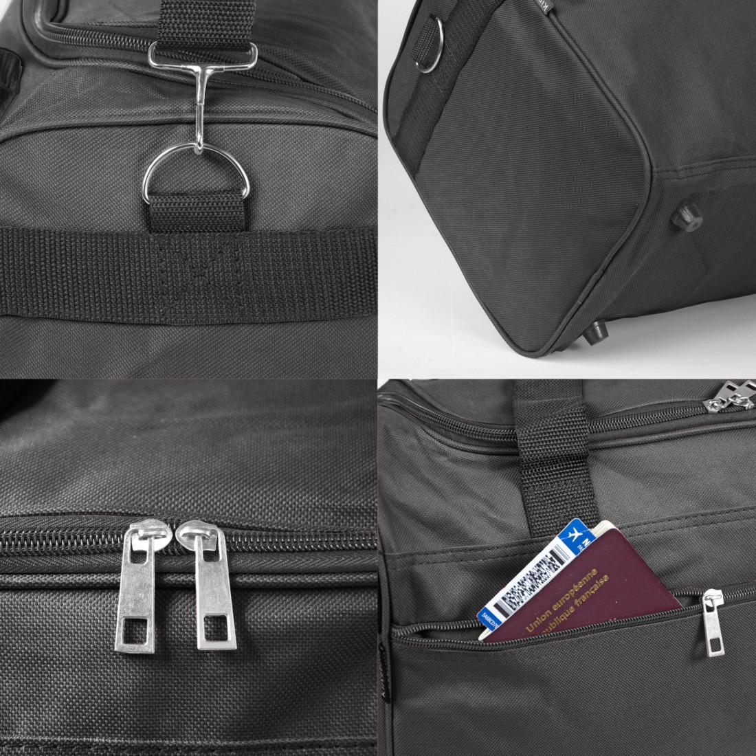 SAC VOYAGE LOW COST TEXTILE PETIT MODELE (noir)