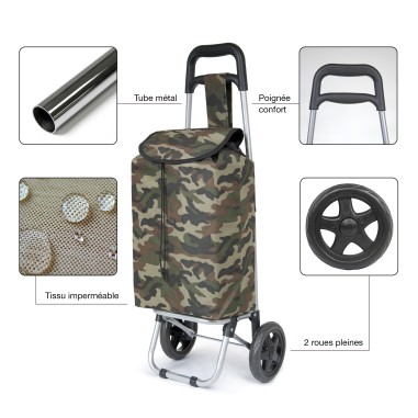 Chariot de course - Motif Camouflage - Petit modèle Extra light