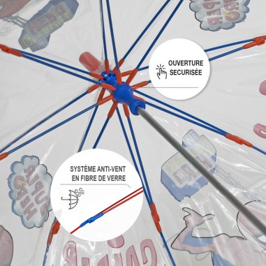 PARAPLUIE ENFANT SPIDERMAN TRANSPARENT