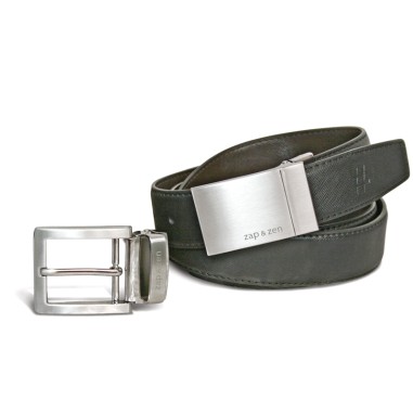 Coffret cadeau Homme: Ceinture Cuir réversible + 2 boucles métal 
