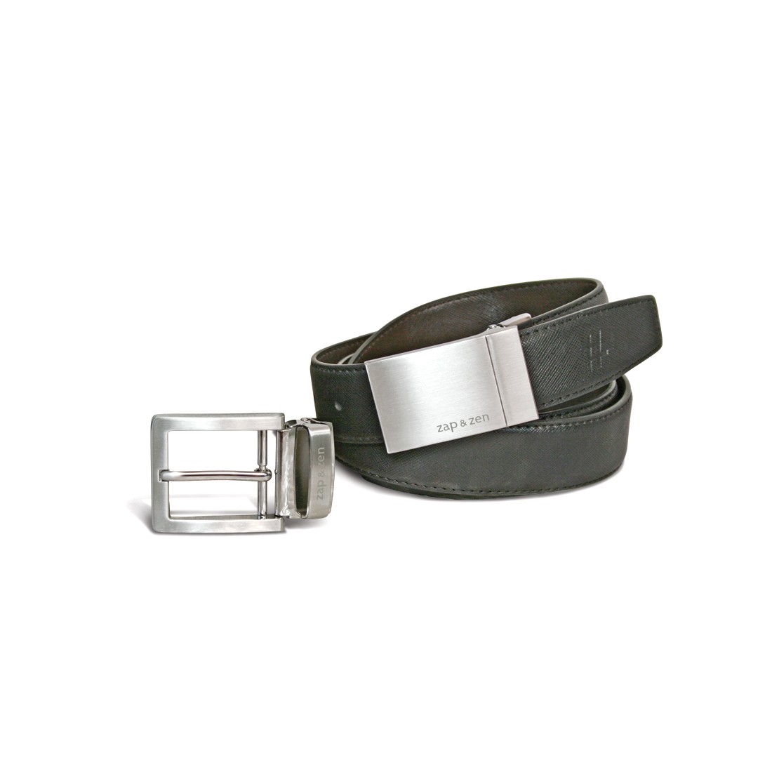 Coffret cadeau Homme: Ceinture Cuir réversible + 2 boucles métal 