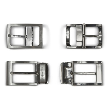 Coffret cadeau Homme: Ceinture Cuir réversible + 2 boucles métal 