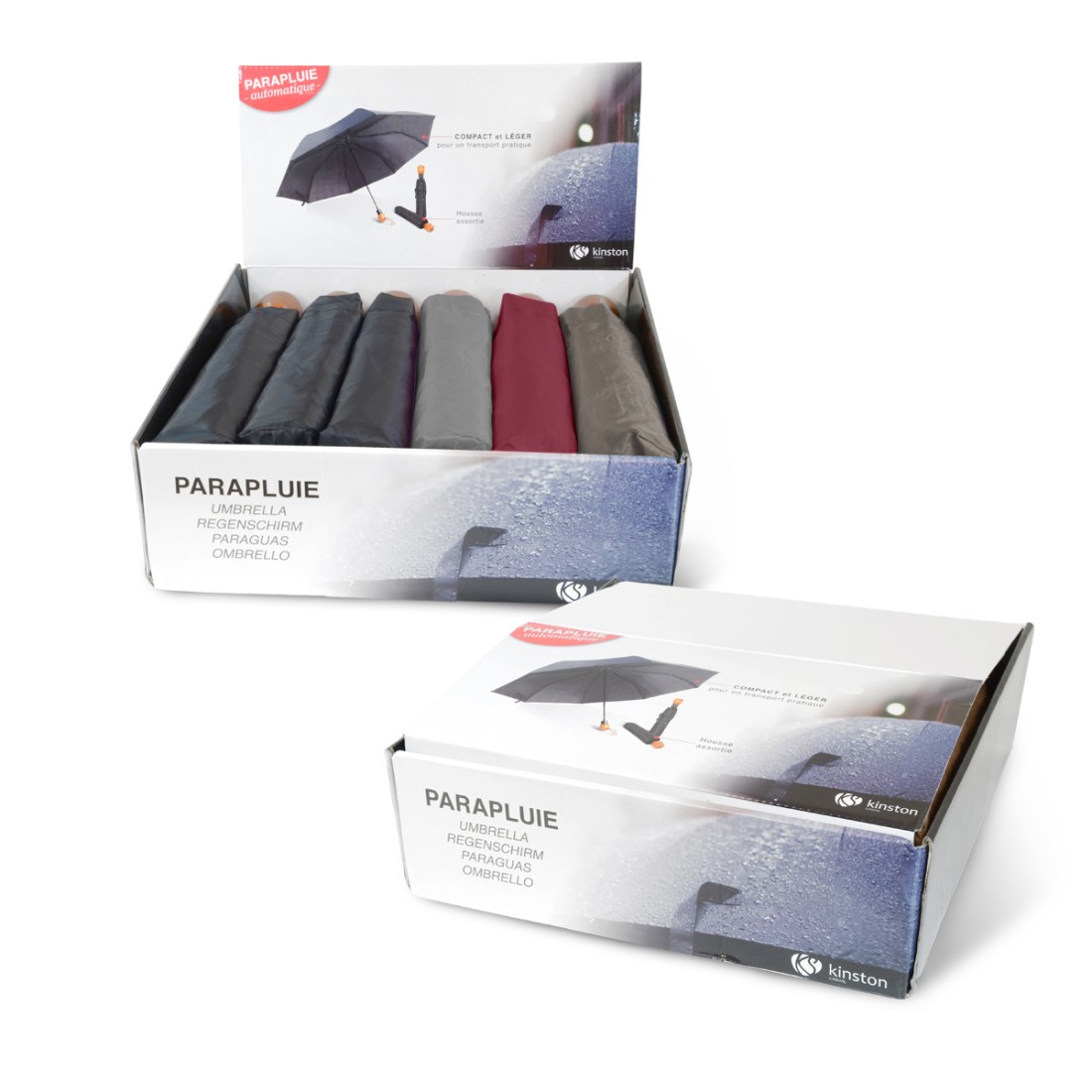 PARAPLUIE AUTOMATIQUE (PRESENTOIR DE COMPTOIR 12 PCS)