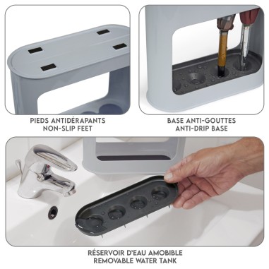 Porte-parapluie gris pour 4 parapluies