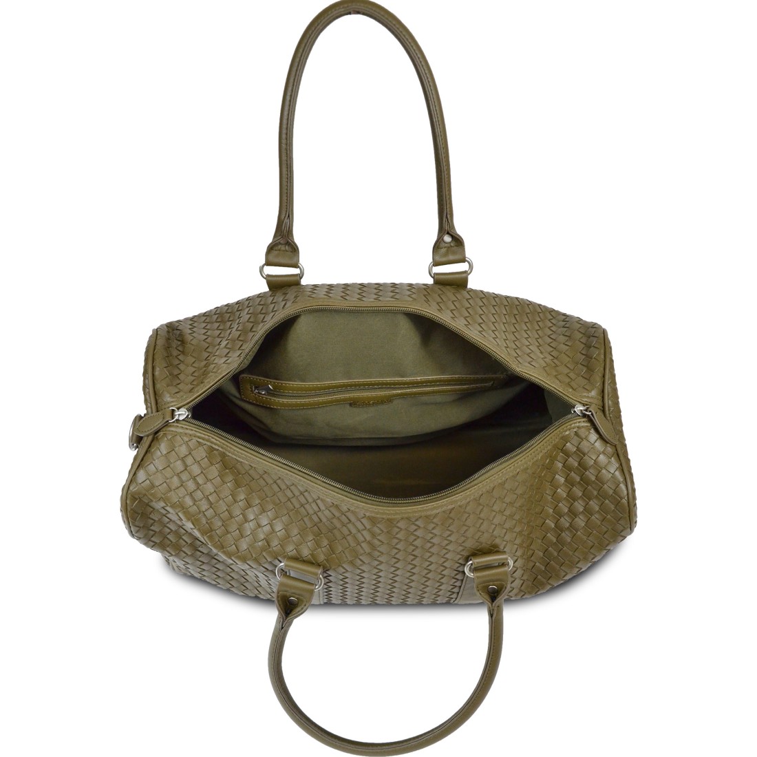 Sac week-end tressé Kaki