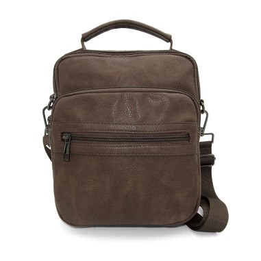 Léo - Sacoche Homme Marron avec 4 poches zippées