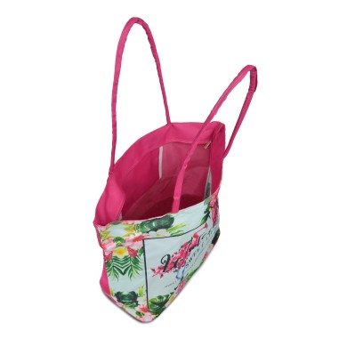 SAC PLAGE TEXTILE FUSHIA