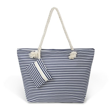 SAC PLAGE + POCHETTE RAYE MARINE