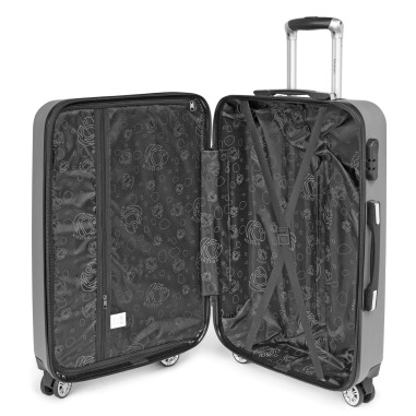 Moscou - Set de 3 valises rigides coque ABS Gris clair