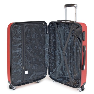 Moscou - Set de 3 valises rigides coque ABS Rouge