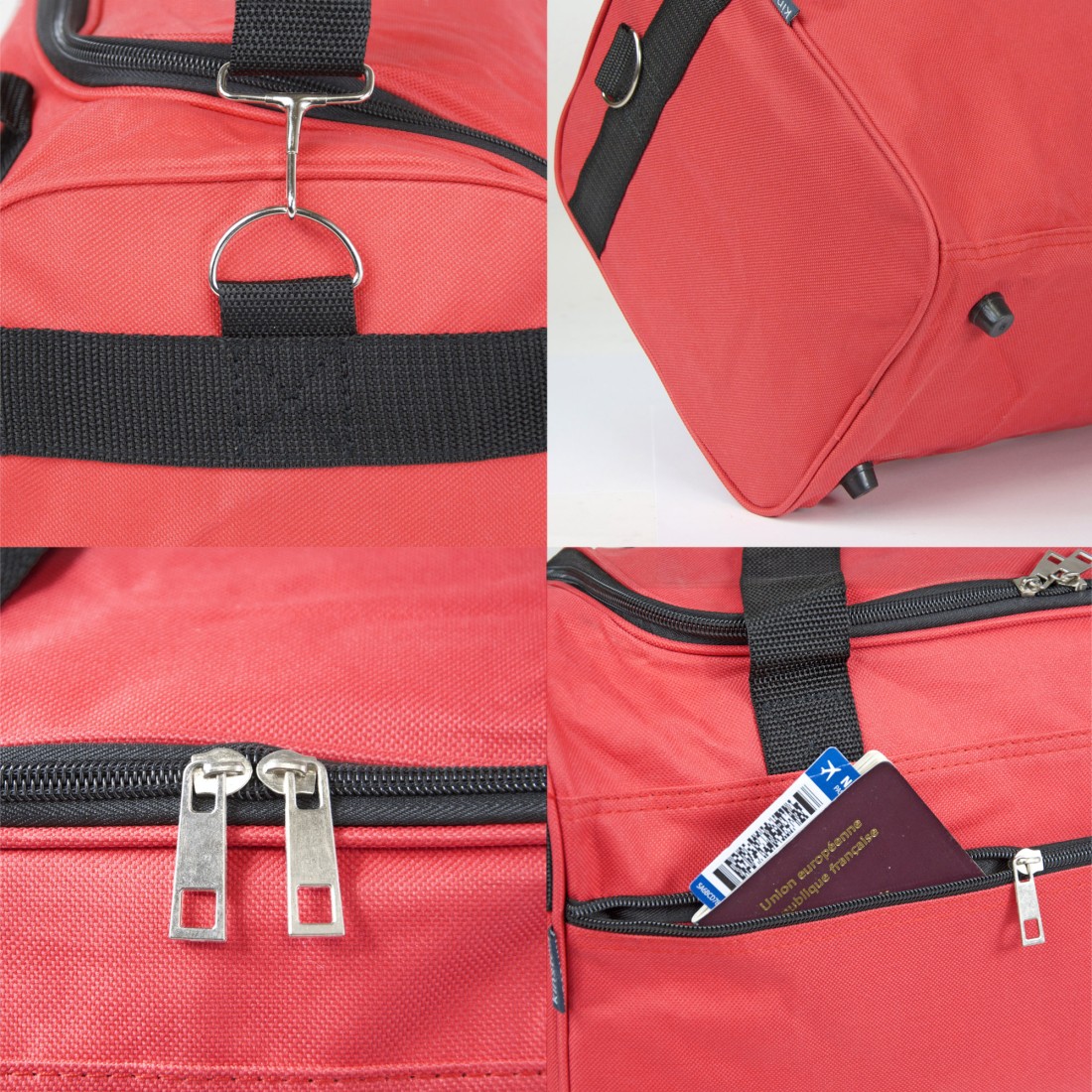 SAC VOYAGE LOW COST TEXTILE PETIT MODELE ( rouge)