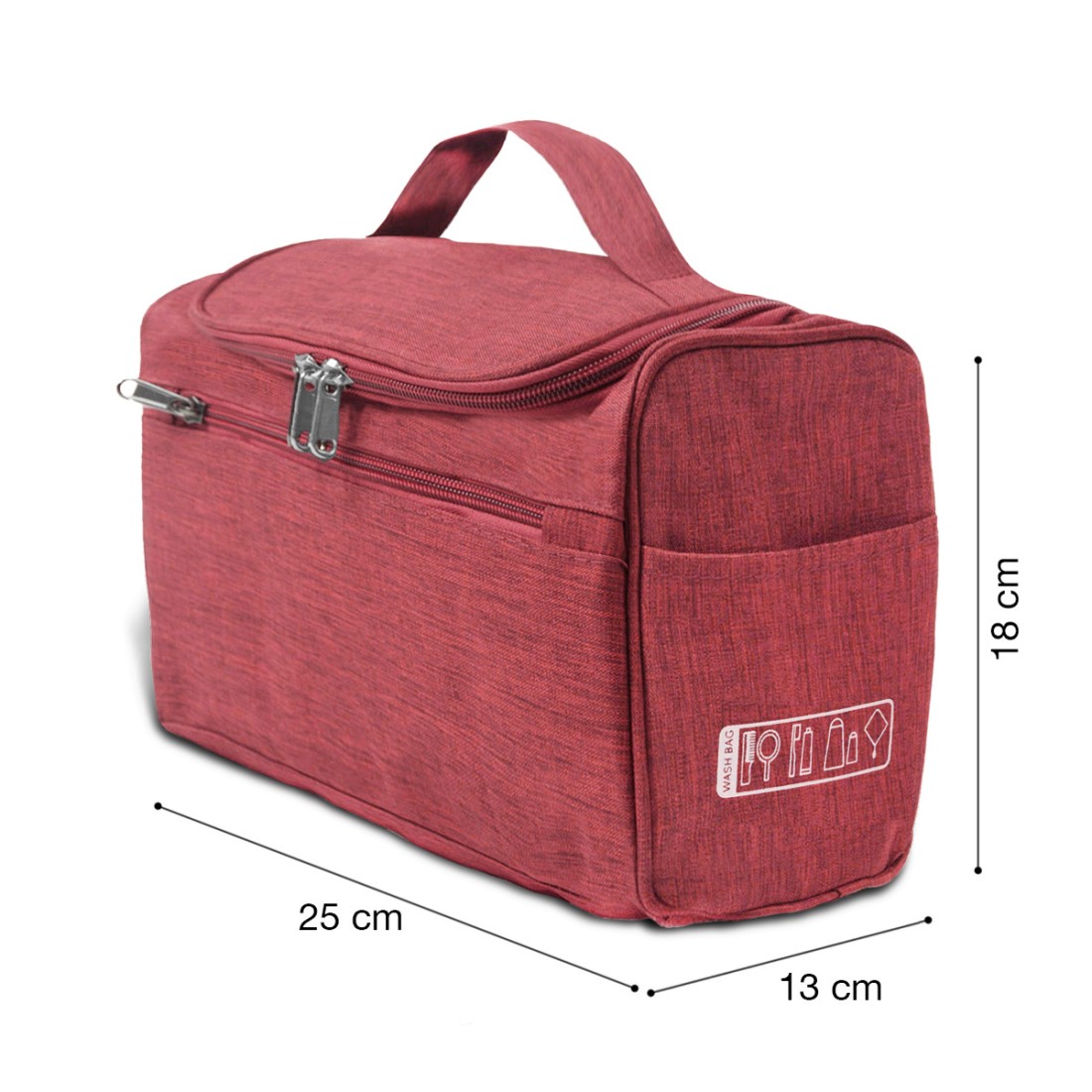 Vanity- trousse de toilette à pendre - rouge chiné