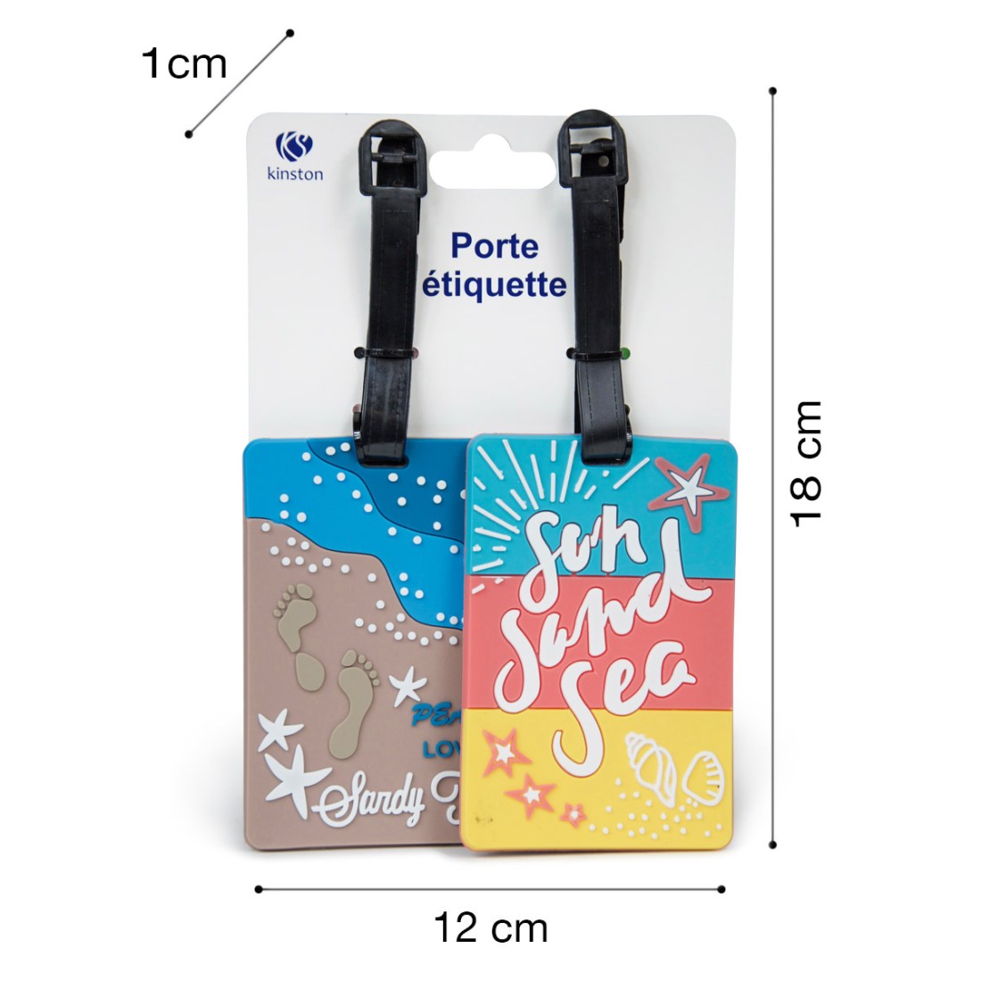 Lot de 2 porte-étiquettes motif "Formes géométriques" pour bagages