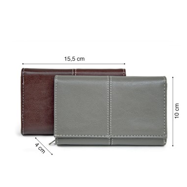 PORTEFEUILLE 3 VOLETS SYNTHÉTIQUE - ASSORTIMENT 4 COULEURS