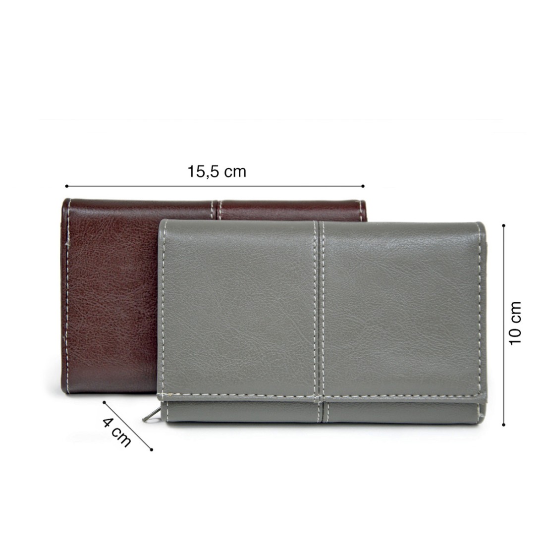 PORTEFEUILLE 3 VOLETS SYNTHÉTIQUE - ASSORTIMENT 4 COULEURS