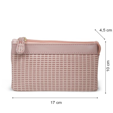 Porte-monnaie/cartes, souple à soufflets, en synthétique facon tressé