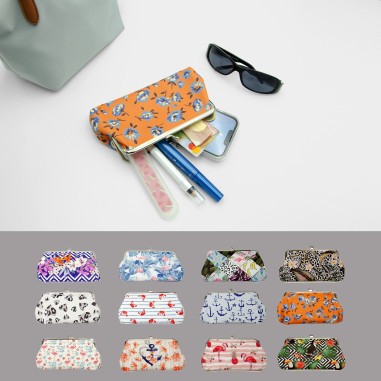 PORTE MONNAIE FERMOIR SYNTHETIQUE IMPRIME