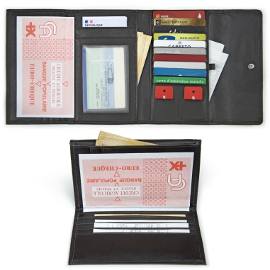 PORTE CHEQUIER/CARTE 3 VOLETS