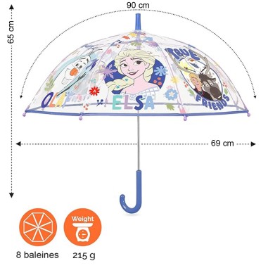 PARAPLUIE TRANSPARENT REINE DES NEIGE