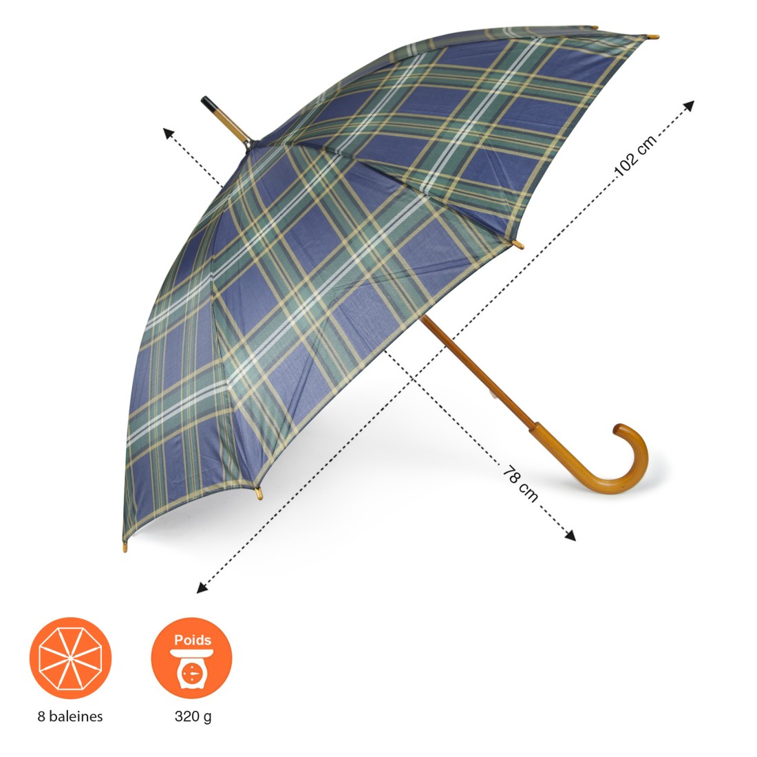 PARAPLUIE CANNE BOIS MANUEL