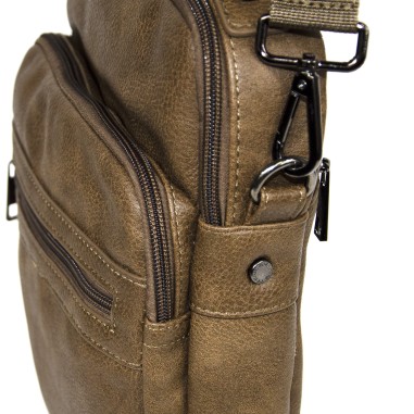 Léo - Sacoche Homme Marron avec 4 poches zippées