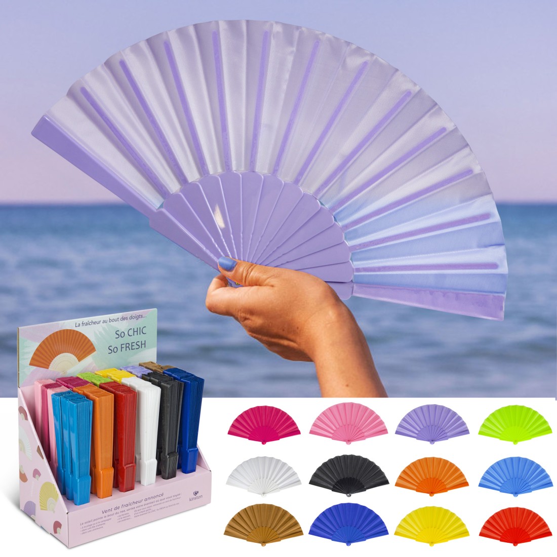 EVENTAILS ASSORTIS AVEC BOITE PRESENTOIR