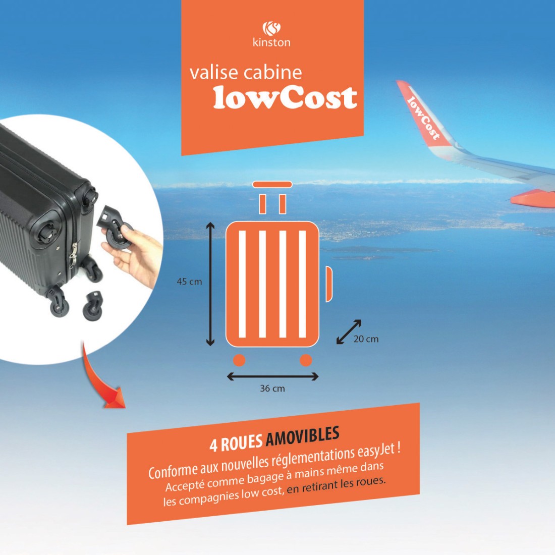 VALISE CABINE ABS - COMPAGNIES LOW COST