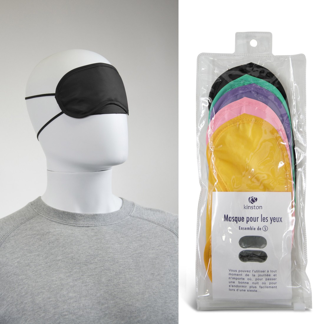 LOT DE 5 MASQUES DE SOMMEIL TEXTILE