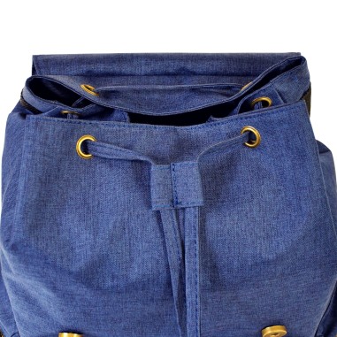 Sac à dos en textile vintage Bleu