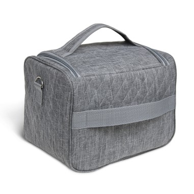 PARIS - SET DE 3 VANITYS TEXTILE GRIS, MULTIPOCHES ZIPPÉES