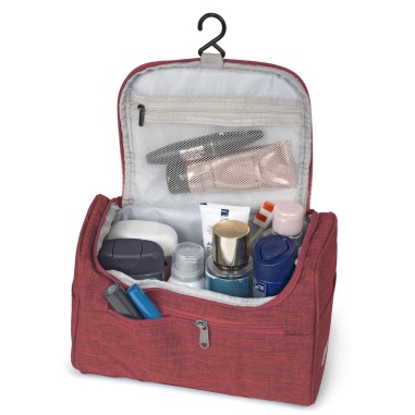 Vanity- trousse de toilette à pendre - rouge chiné
