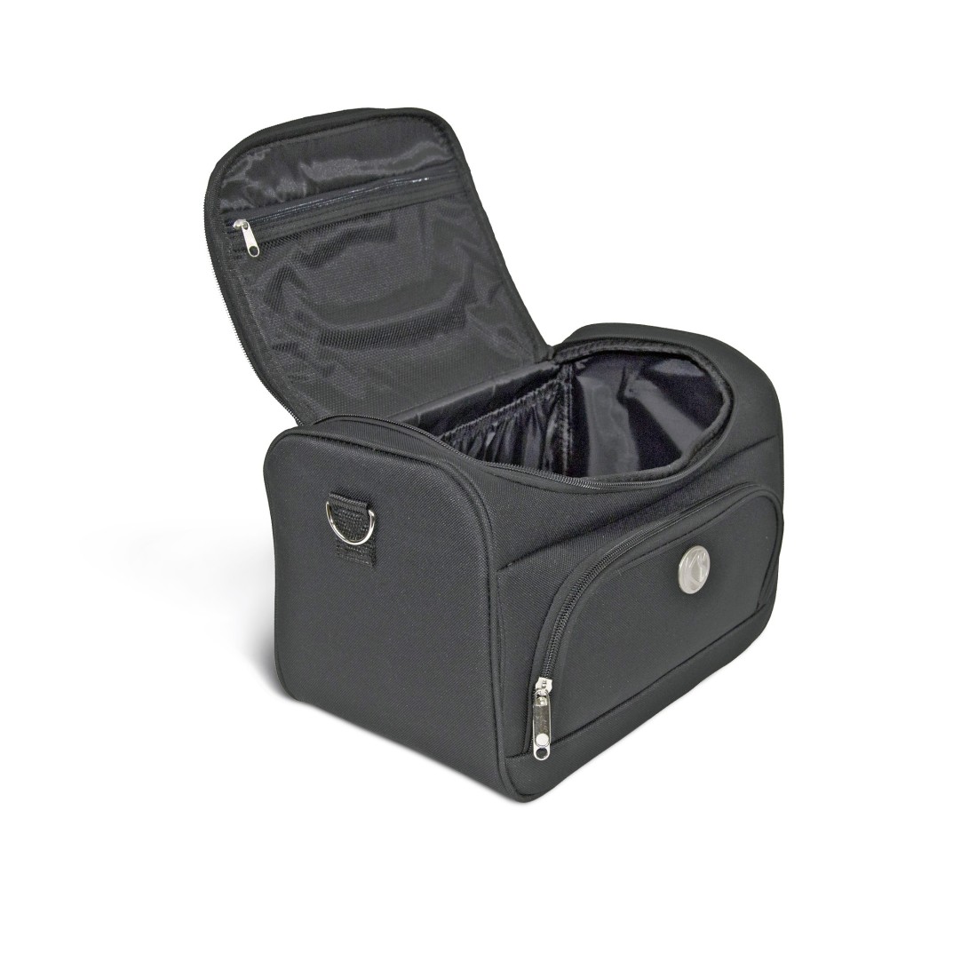 BRUXELLES - SET DE 3 VANITYS TEXTILE, MULTIPOCHES ZIPPÉES - NOIR